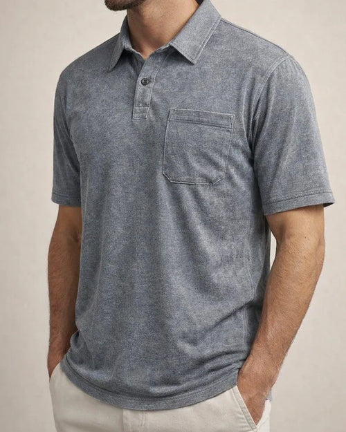 Men's Distressed Collared Polo Shirt – Summer Relaxed-Fit Short-Sleeve Retro Top | JRSEE:34ecbedc-363a-4506-9e87-1db3eb77ae04