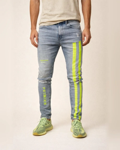 Men's Distressed Stretch Skinny Jeans Printed Denim Pants New Style | JRSEE:643db602-8b73-4a3a-9799-b8b1abbfa4d1