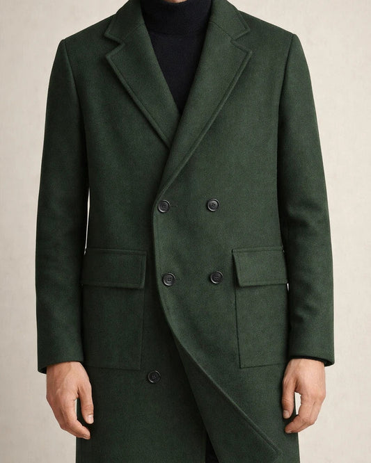 Men's Double-breasted Large Lapel Pockets Youth Solid Color Casual Medium-length Tweed Coat Man | JRSEE:81b07965-2f6a-4f2b-8861-1f48eec4b4cc