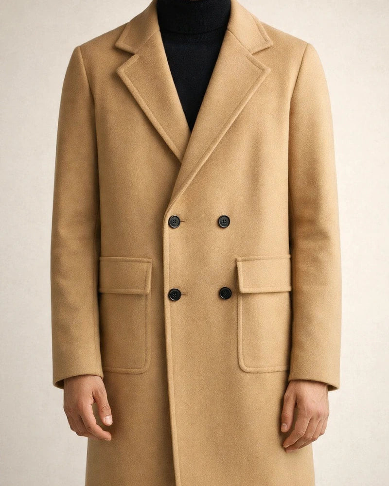 Men's Double-breasted Large Lapel Pockets Youth Solid Color Casual Medium-length Tweed Coat Man | JRSEE:7f5c3865-ecaa-465b-a909-9215792a4043