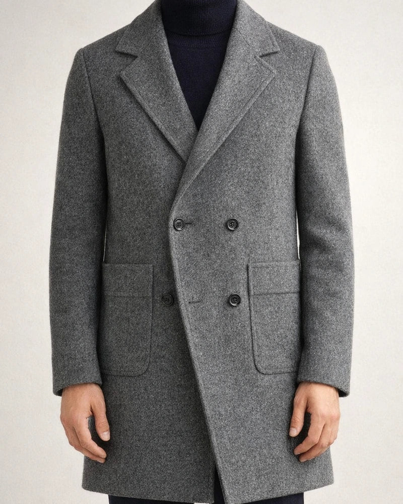 Men's Double-breasted Large Lapel Pockets Youth Solid Color Casual Medium-length Tweed Coat Man | JRSEE:dc619458-4e27-46f6-86c4-f11bfc24e469