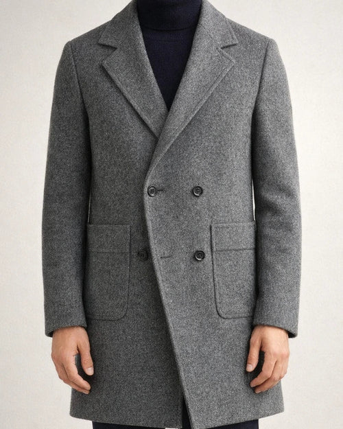 Men's Double-breasted Large Lapel Pockets Youth Solid Color Casual Medium-length Tweed Coat Man | JRSEE:dc619458-4e27-46f6-86c4-f11bfc24e469