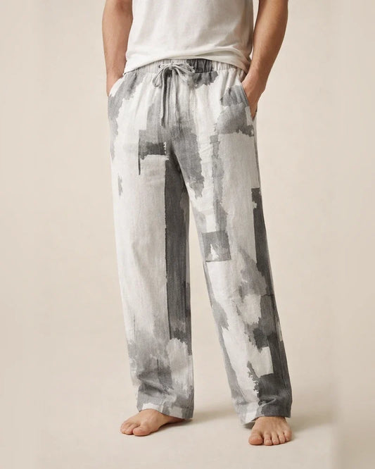 Men’s Drawstring Classic Checkered 3D-Printed Straight-Leg Casual Beach Pants | JRSEE:b214a090-9e92-46a1-9171-8354f899df2f
