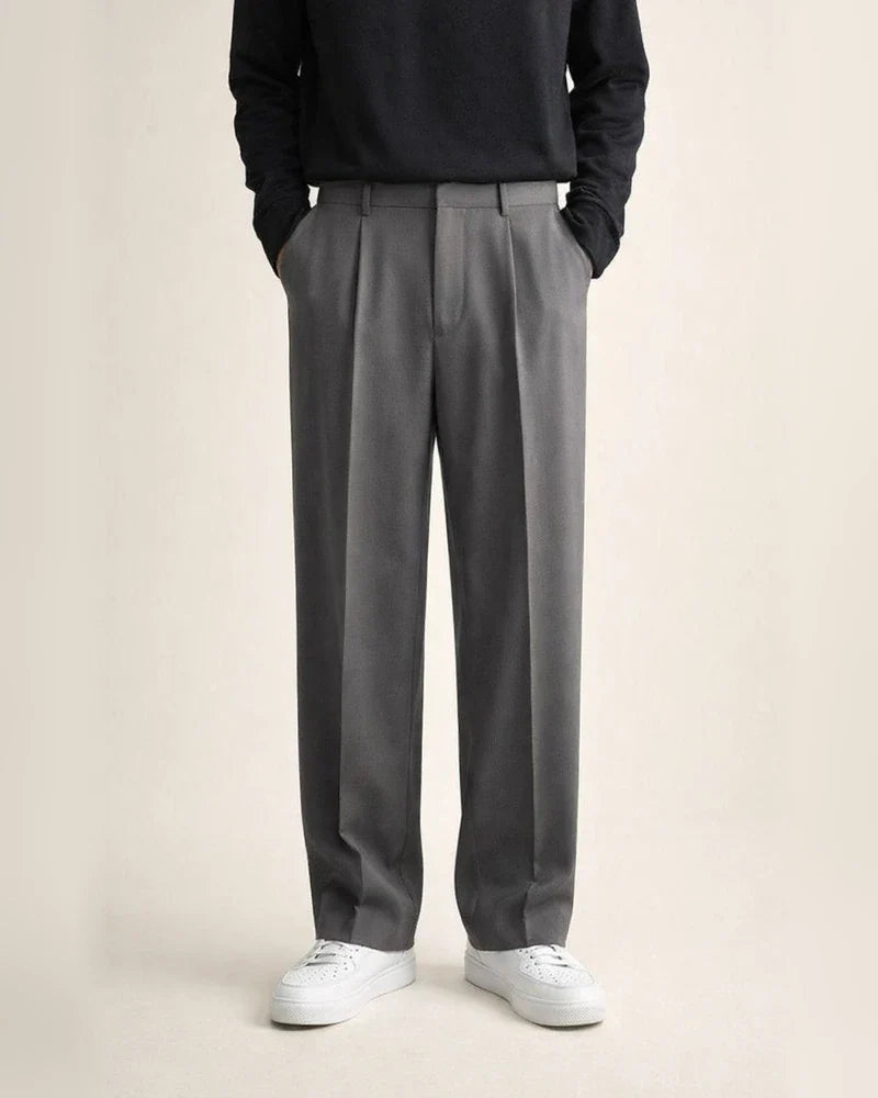 Men's Dress Pants Culottes Wide Leg Pleated Pants Pocket Straight Leg Plain Comfort Breathable Casual Daily Holiday Stylish Classic Style Black White | JRSEE:b7458d24-3b26-4b6e-a2d6-d6f91d815f65