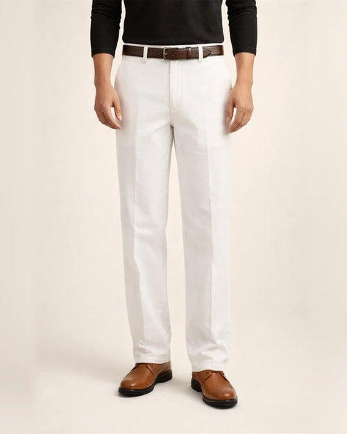Men's Dress Pants Linen Pants Trousers Summer Pants Pleated Pants Pocket Straight Leg Plain Comfort Breathable Formal Business Casual Linen / Cotton Blend Fashion Classic White Yellow Micro-elastic | JRSEE:76a8cafa-0b75-4db1-9620-9e5b9637973a
