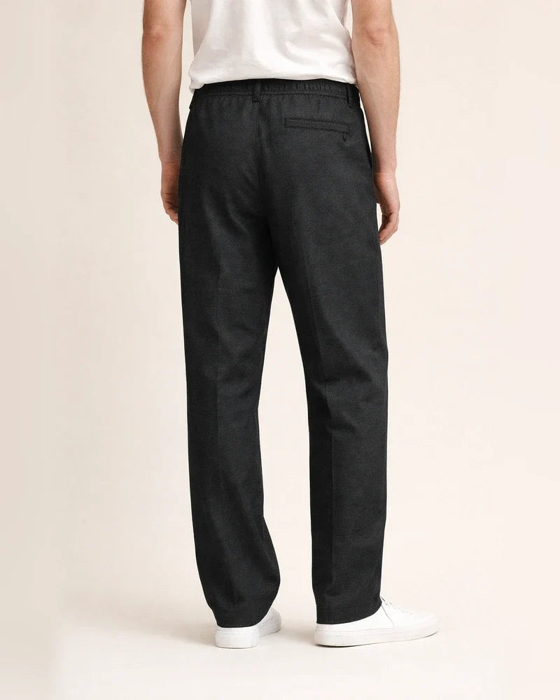 Men's Dress Pants Trousers Chinos Elastic Waist Plain Comfort Breathable Wedding Business Casual Fashion Formal Black+Grey Black High Waist Stretchy | JRSEE:c2e8e7f9-ae78-4942-b65d-ee8c2a3a46eb