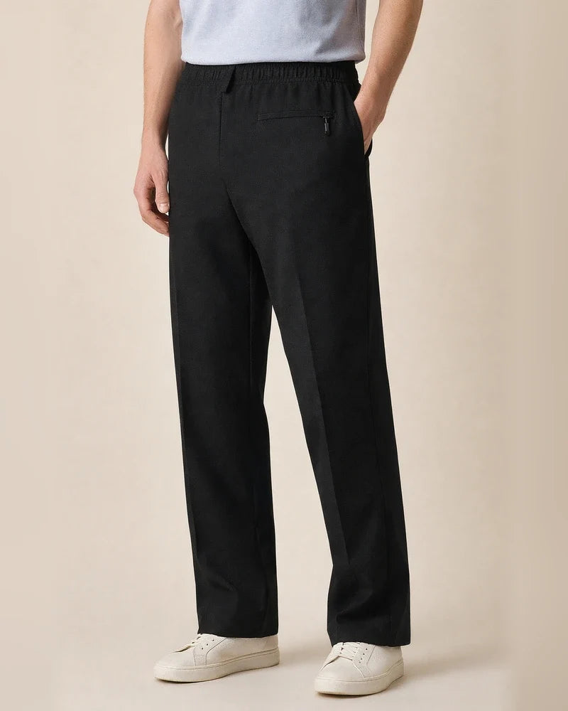 Men's Dress Pants Trousers Chinos Elastic Waist Plain Comfort Breathable Wedding Business Casual Fashion Formal Black+Grey Black High Waist Stretchy | JRSEE:7bd1fa2c-f7bb-48e1-ac0a-9bde8d4ee692