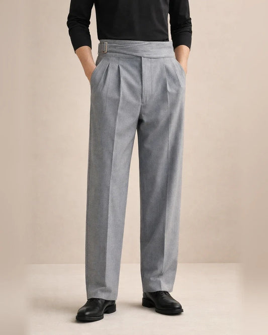 Men's Dress Pants Trousers Pleated Pants Suit Pants Pocket High Rise Solid Color Comfort Formal Business Daily Vintage Elegant Navy Black High Waist | JRSEE:fc0448ab-189b-41ee-8d15-28a73aa2bd8d