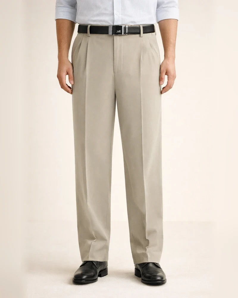 Men's Dress Pants Trousers Pleated Pants Zipper Pocket Straight Leg Plain Comfort Breathable Ankle-Length Wedding Office Work Fashion Chic & Modern Gray Green Smoky gray Micro-elastic | JRSEE:0ce9f25f-d3cc-4423-9414-422a22559d97