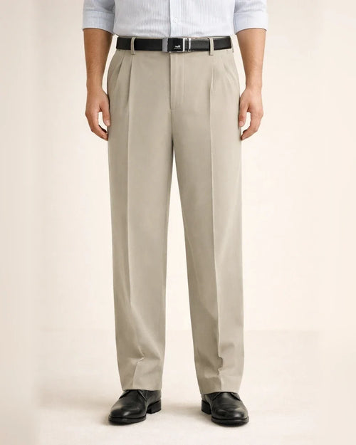 Men's Dress Pants Trousers Pleated Pants Zipper Pocket Straight Leg Plain Comfort Breathable Ankle-Length Wedding Office Work Fashion Chic & Modern Gray Green Smoky gray Micro-elastic | JRSEE:0ce9f25f-d3cc-4423-9414-422a22559d97