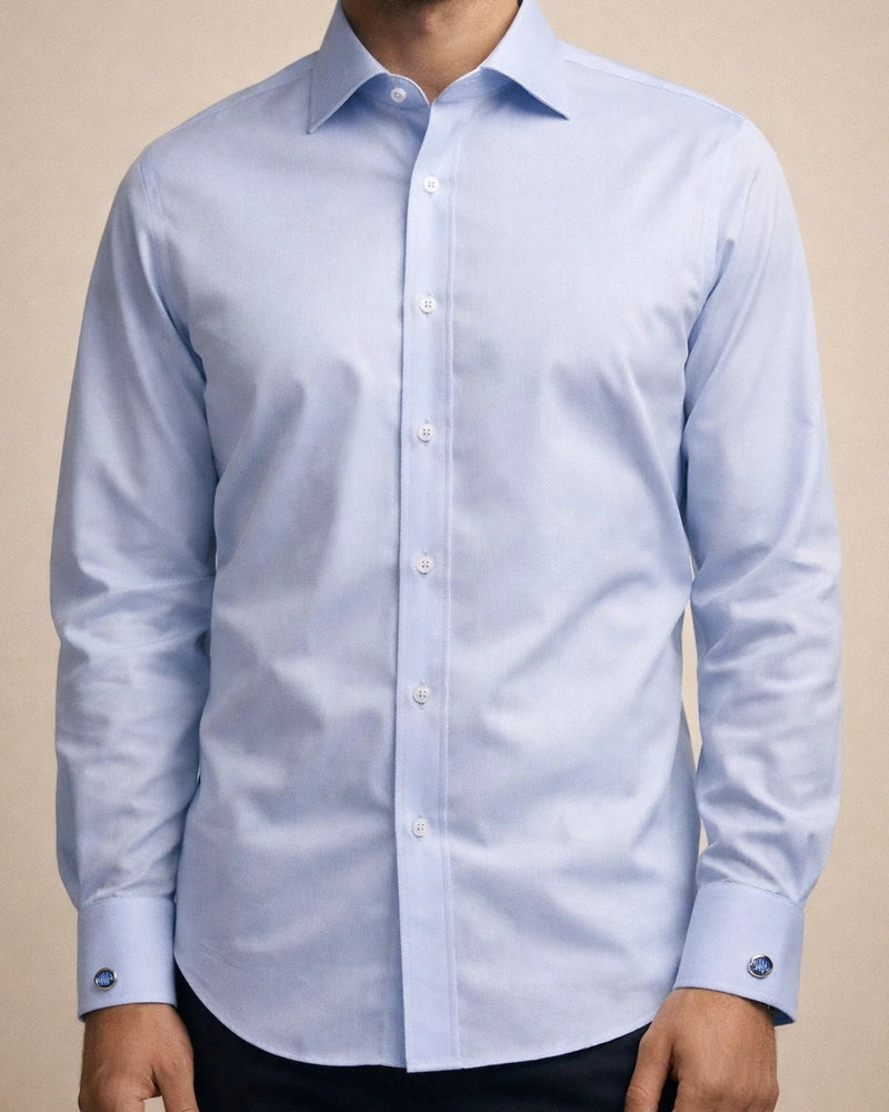 Men's Dress Shirt Black White Sky Blue Long Sleeve Striped Turndown Spring Fall Wedding Work Clothing Apparel | JRSEE:68a4c5ec-c7d7-4f69-824c-65f156158778
