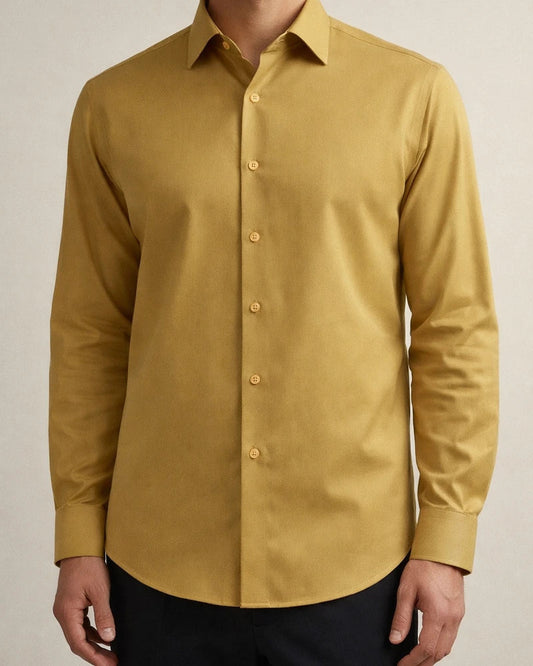 Men's Dress Shirt Black White Yellow Long Sleeve Solid Color Square Neck All Seasons Wedding Work Clothing Apparel | JRSEE:538daca8-3071-4ebe-8545-6bfdd48a5a11