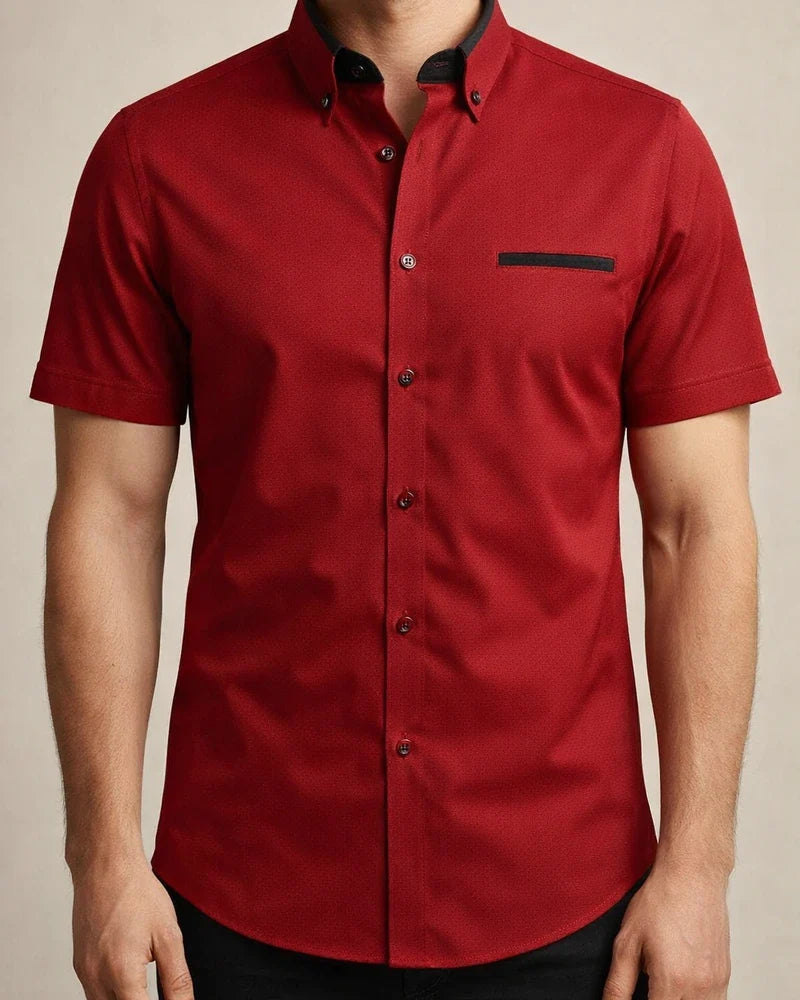Men's Dress Shirt Button Down Shirt Collared Shirt Non Iron Shirt Light Pink White Red Short Sleeve Plain Collar All Seasons Wedding Work Clothing Apparel | JRSEE:72fa2008-12fb-444b-aba7-ea2c3788286f