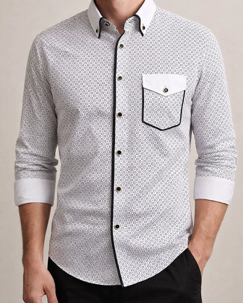 Men's Dress Shirt Button Down Shirt Collared Shirt Polka Dot Turndown Black White Red Navy Blue Blue Outdoor Work Long Sleeve Button-Down Print Clothing Apparel Fashion Streetwear Cool Business | JRSEE:eb909ba3-4fa3-47c4-a87b-1727100e131d