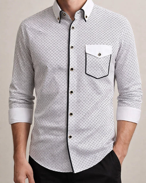 Men's Dress Shirt Button Down Shirt Collared Shirt Polka Dot Turndown Black White Red Navy Blue Blue Outdoor Work Long Sleeve Button-Down Print Clothing Apparel Fashion Streetwear Cool Business | JRSEE:eb909ba3-4fa3-47c4-a87b-1727100e131d