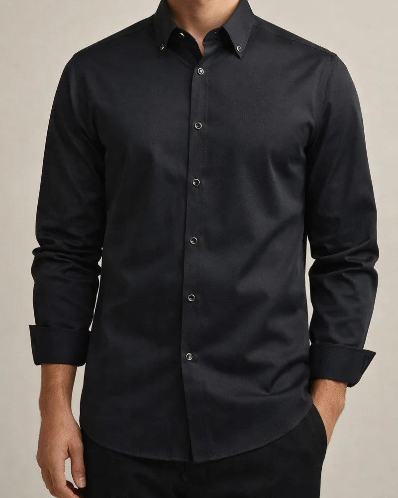 Men's Dress Shirt Button Down Shirt Silk Shirt Azure Lake blue Wine Long Sleeve Solid / Plain Color Turndown Spring & Fall Wedding Daily Wear Clothing Apparel Sexy | JRSEE:ba7971b9-b283-44a0-9a2a-9045f964cf86