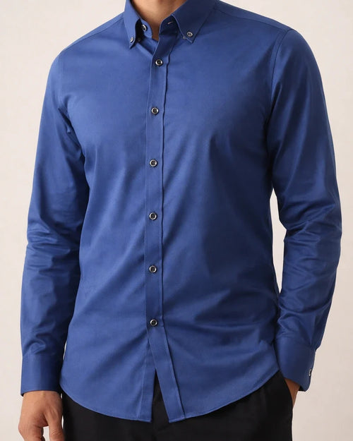 Men's Dress Shirt Button Down Shirt Silk Shirt Azure Lake blue Wine Long Sleeve Solid / Plain Color Turndown Spring & Fall Wedding Daily Wear Clothing Apparel Sexy | JRSEE:600df0d3-a0ef-44c1-ac5c-0ddfe54869fa