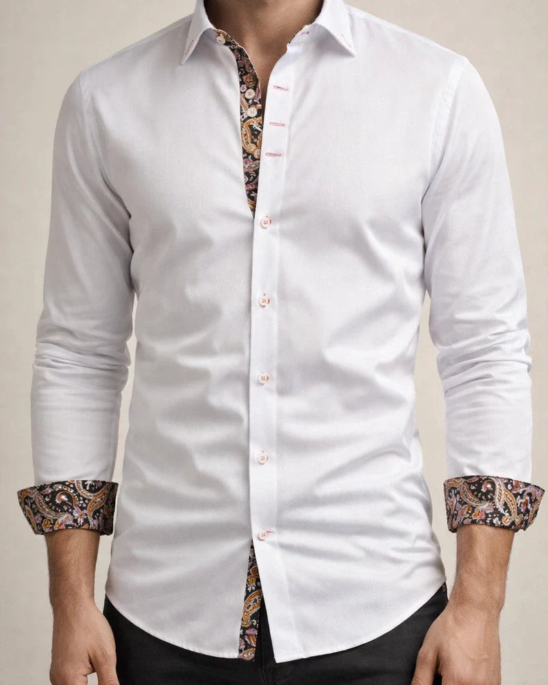 Men's Dress Shirt Button Up Shirt Collared Shirt Abstract Black White Wine Navy Blue Daily Long Sleeve Clothing Apparel Simple Elegant Formal Classic | JRSEE:e27a60da-7840-4d10-9805-62fd145db996