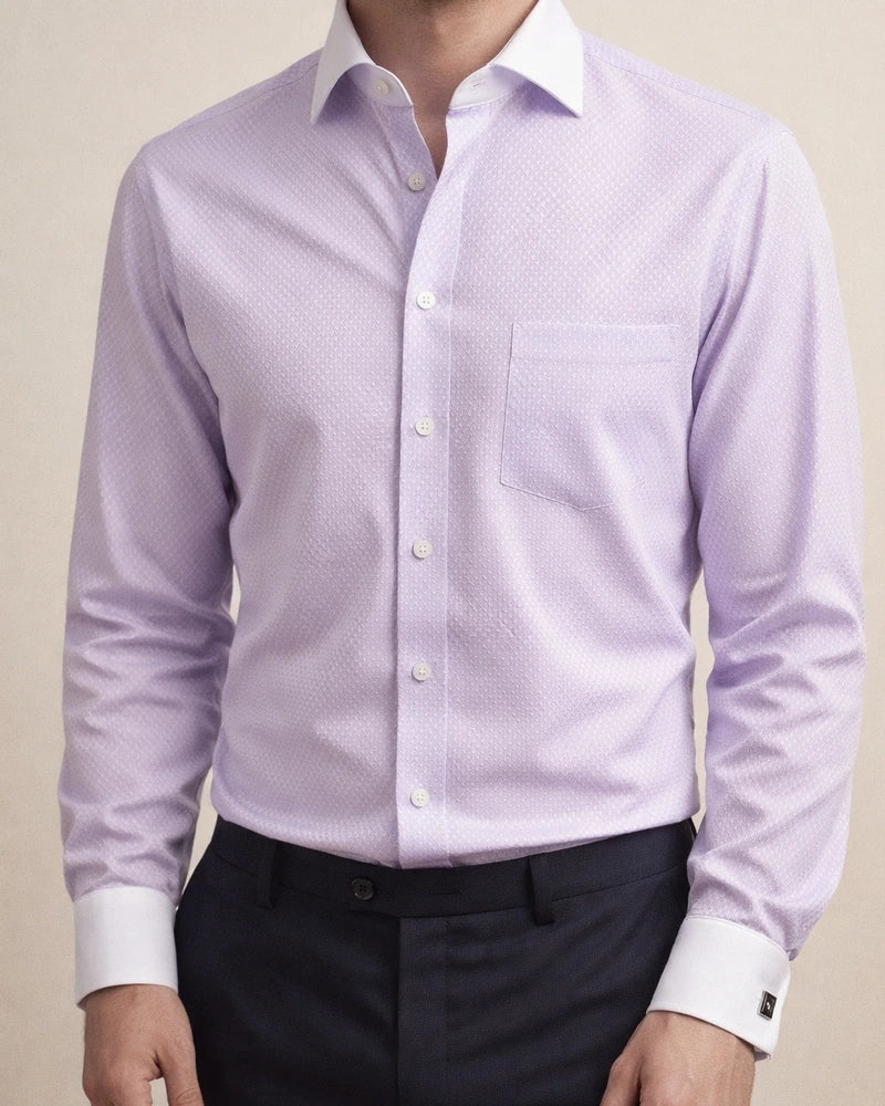Men's Dress Shirt Button Up Shirt Collared Shirt French Cuff Shirts Plain Collar LF-16 blue jacquard LF-21 yellow plaid inner collar LF-17 pink jacquard LF-18 purple jacquard LF-23 blue plaid inner | JRSEE:a40b9112-0315-4084-9aa6-602896dee21b