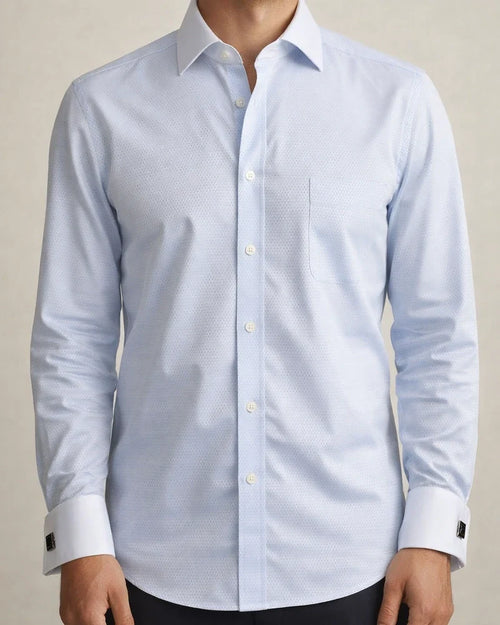 Men's Dress Shirt Button Up Shirt Collared Shirt French Cuff Shirts Plain Collar LF-16 blue jacquard LF-21 yellow plaid inner collar LF-17 pink jacquard LF-18 purple jacquard LF-23 blue plaid inner | JRSEE:c62dce10-5f3c-4297-ae38-5a6960687e08