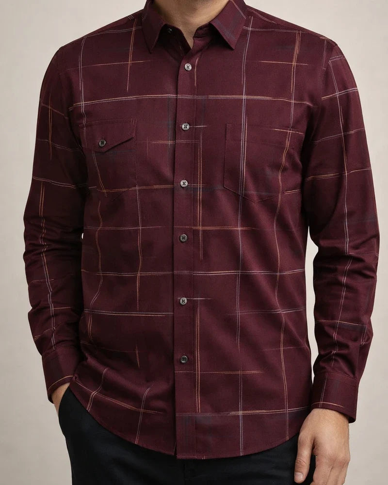 Men's Dress Shirt Button Up Shirt Collared Shirt Geometry Square Neck Black / Red Black / Gray Sea Blue Black White Casual Daily Long Sleeve Print Clothing Apparel Designer | JRSEE:1df7ead7-4595-4915-b721-f4601d58be3e