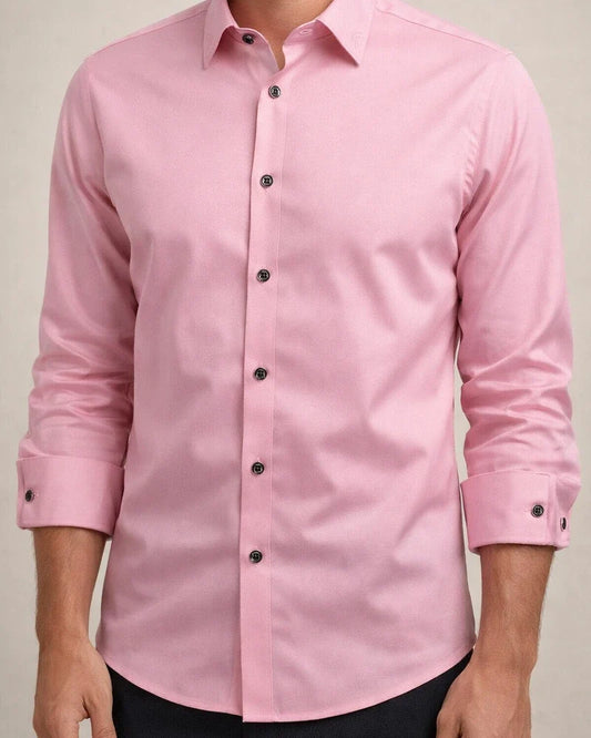 Men's Dress Shirt Button Up Shirt Collared Shirt Non Iron Shirt Plain Standing Collar Light Pink Black White Red Blue Work Daily Long Sleeve Button-Down Clothing Apparel Streetwear Simple Casual Slim | JRSEE:5cd72bab-826a-4b10-b61e-12a00e9047b4