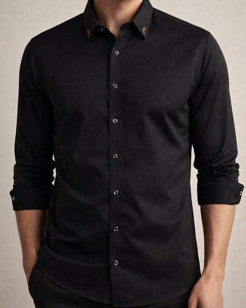 Men's Dress Shirt Button Up Shirt Collared Shirt Non Iron Shirt Plain Standing Collar Light Pink Black White Red Blue Work Daily Long Sleeve Button-Down Clothing Apparel Streetwear Simple Casual Slim | JRSEE:7fad4c21-3ceb-48ed-881e-18c178c6d927