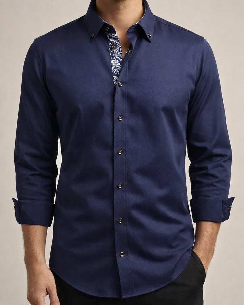 Men's Dress Shirt Button Up Shirt Collared Shirt Plain Solid Colored Black White Red Navy Blue Royal Blue Other Prints Work Daily Long Sleeve Clothing Apparel Basic Business | JRSEE:95f88b80-ebeb-4f18-b483-0a0059e10af8