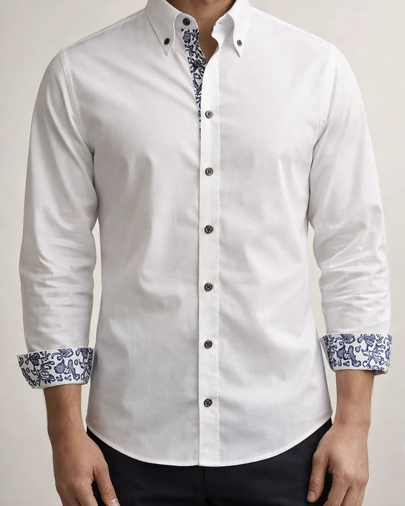 Men's Dress Shirt Button Up Shirt Collared Shirt Plain Solid Colored Black White Red Navy Blue Royal Blue Other Prints Work Daily Long Sleeve Clothing Apparel Basic Business | JRSEE:d9dc756c-d1fe-47c9-9604-e512ce164482