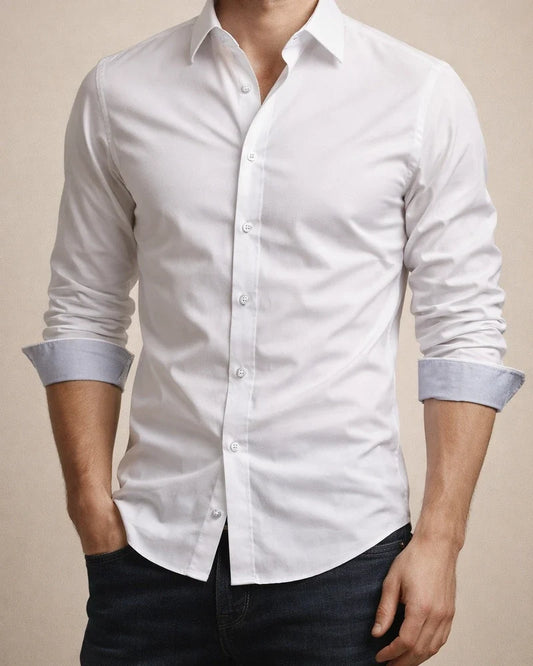Men's Dress Shirt Button Up Shirt Collared Shirt Plain Solid Colored Collar Wine Black White Navy Blue Plus Size Wedding Party Long Sleeve Clothing Apparel Business | JRSEE:06a251ca-c722-4117-95ee-0ae8be24ab6f