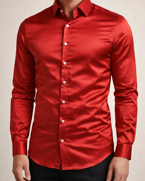 Men's Dress Shirt Button Up Shirt Collared Shirt Prom Shirt Satin Silk Shirt Plain Collar Navy Black White Yellow Pink Wedding Party Long Sleeve Clothing Apparel Vintage Luxury Classic Shiny | JRSEE:50f1ff80-42b6-4f3a-ba3a-d41fb7fd1a17