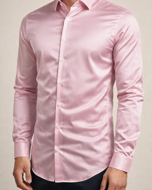 Men's Dress Shirt Button Up Shirt Collared Shirt Prom Shirt Satin Silk Shirt Plain Collar Navy Black White Yellow Pink Wedding Party Long Sleeve Clothing Apparel Vintage Luxury Classic Shiny | JRSEE:85e893ae-4992-4834-9bc2-77e5b65852d8