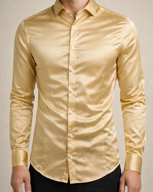 Men's Dress Shirt Button Up Shirt Collared Shirt Prom Shirt Satin Silk Shirt Plain Collar Navy Black White Yellow Pink Wedding Party Long Sleeve Clothing Apparel Vintage Luxury Classic Shiny | JRSEE:5b56f995-dcd3-475d-87f2-f343a4335901