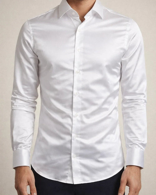 Men's Dress Shirt Button Up Shirt Collared Shirt Prom Shirt Satin Silk Shirt Plain Collar Navy Black White Yellow Pink Wedding Party Long Sleeve Clothing Apparel Vintage Luxury Classic Shiny | JRSEE:0adcb816-2e76-4bfc-a481-3419e076b79b