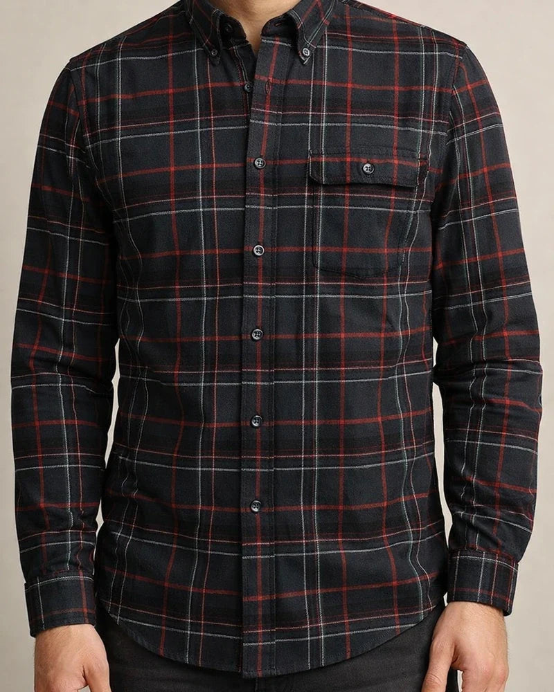 Men's Dress Shirt Button Up Shirt Plaid Shirt Collared Shirt Tartan Collar Turndown A B C D E Wedding WorkWear Long Sleeve Button-Down Clothing Apparel Business Simple | JRSEE:a135ac62-37fe-4087-b379-cfa4df6d4e5c