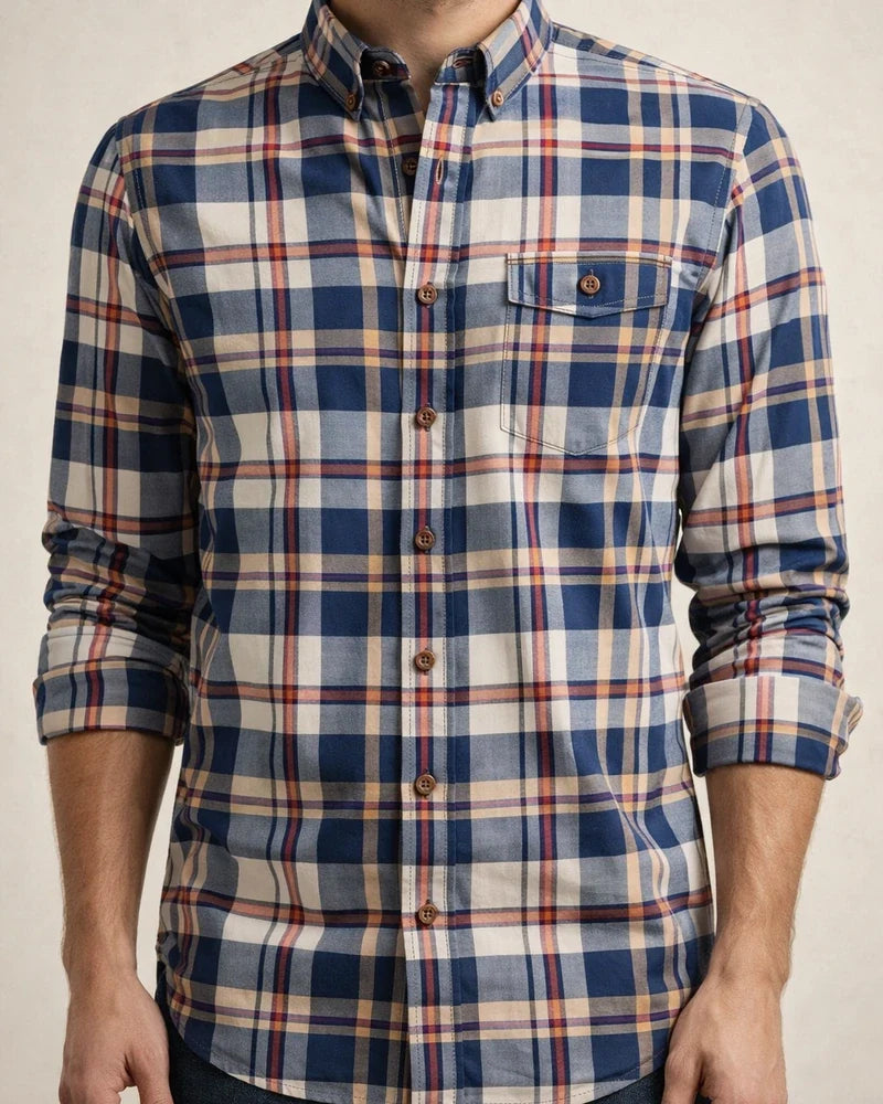 Men's Dress Shirt Plaid Shirt Button Down Shirt Collared Shirt A B C Long Sleeve Plaid / Check Turndown Spring & Fall Wedding Work Clothing Apparel Button-Down | JRSEE:449a1fb5-8453-4cb3-bdeb-97de20f9b72f