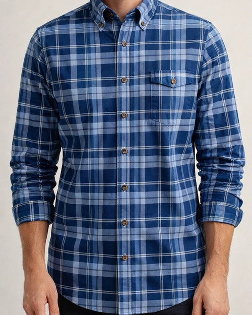 Men's Dress Shirt Plaid Shirt Button Down Shirt Collared Shirt A B C Long Sleeve Plaid / Check Turndown Spring & Fall Wedding Work Clothing Apparel Button-Down | JRSEE:3193223f-df61-46cd-8151-d4eb1482ab83