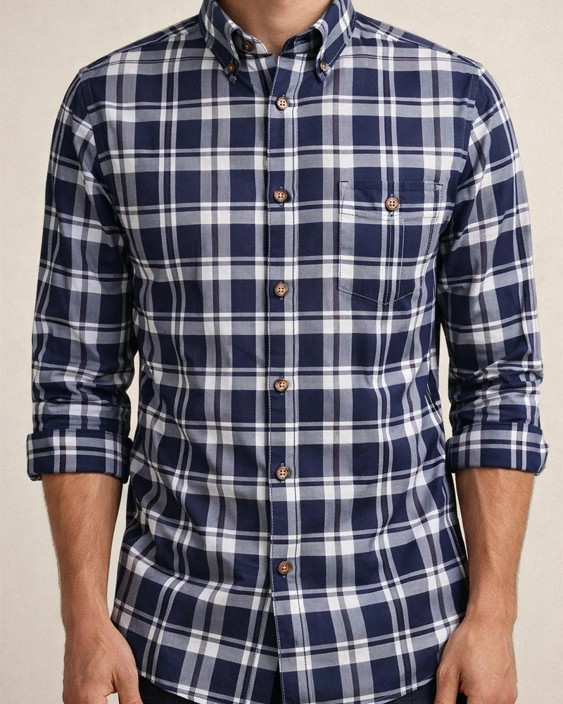 Men's Dress Shirt Plaid Shirt Button Down Shirt Collared Shirt A B C Long Sleeve Plaid / Check Turndown Spring & Fall Wedding Work Clothing Apparel Button-Down | JRSEE:849e273e-e57f-4f7c-95dc-803a52ebabc9