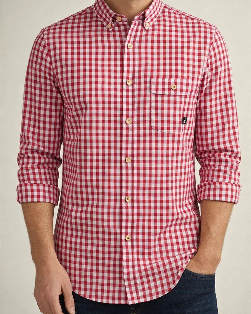Men's Dress Shirt Plaid Shirt Button Down Shirt Collared Shirt A B C Long Sleeve Plaid / Check Turndown Spring & Fall Wedding Work Clothing Apparel Button-Down | JRSEE:7ecc10e7-d271-429d-b290-a9cc2151923b