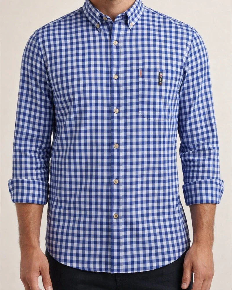 Men's Dress Shirt Plaid Shirt Button Down Shirt Collared Shirt A B C Long Sleeve Plaid / Check Turndown Spring & Fall Wedding Work Clothing Apparel Button-Down | JRSEE:c0950039-6b5f-42e3-a1a7-2be422c22d8d