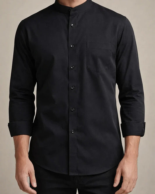Men's Dress Shirt Solid Color Stand Collar Wine Navy Blue White Black Other Prints Wedding Party Long Sleeve collared shirts Clothing Apparel Vintage Designer Business Chinese Style / Work | JRSEE:df027a7e-1200-4e6a-8ce5-fa81c7ac1de8