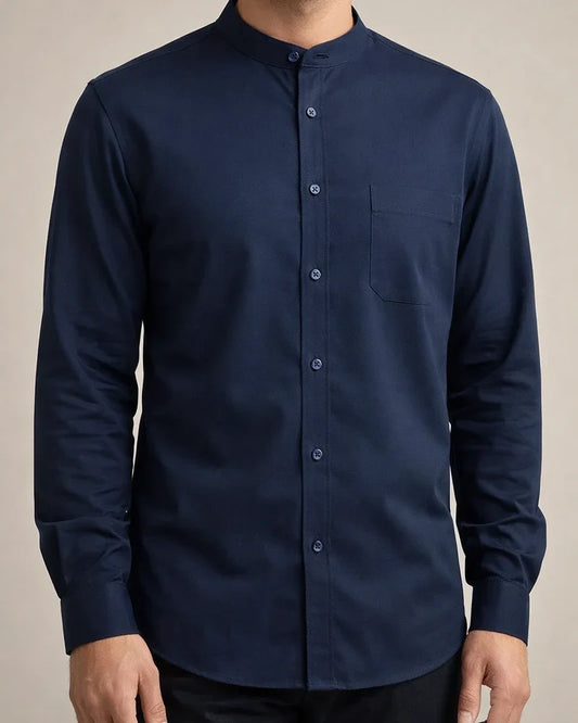 Men's Dress Shirt Solid Color Stand Collar Wine Navy Blue White Black Other Prints Wedding Party Long Sleeve collared shirts Clothing Apparel Vintage Designer Business Chinese Style / Work | JRSEE:909a6e26-8d33-4f8c-982a-9df322c140ee