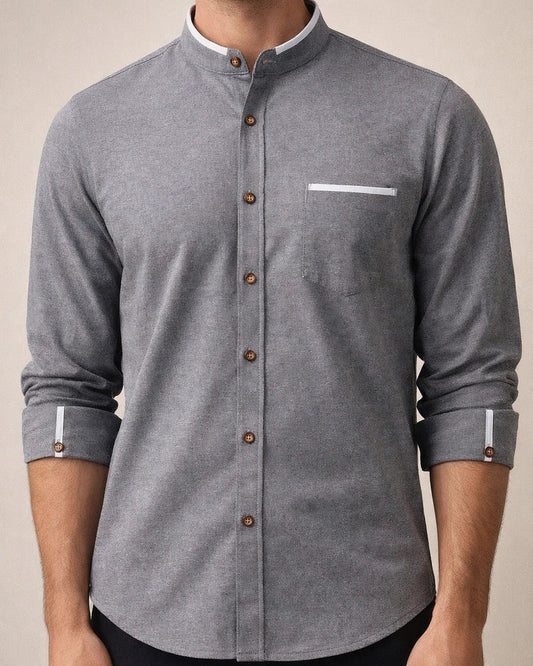 Men's Dress Shirt White Blue Light Blue Long Sleeve Solid / Plain Color Standing Collar Spring & Fall Wedding Clothing Apparel | JRSEE:7d739ec2-5783-473d-88f1-b09443a56412