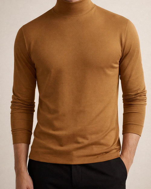 Men's Fall and Winter High Neck Long-sleeved T-shirt Men's Bottoming Shirt Men's Solid Color Tops | JRSEE:aae35193-0cfd-40cd-81f0-91d8aad2ca8c