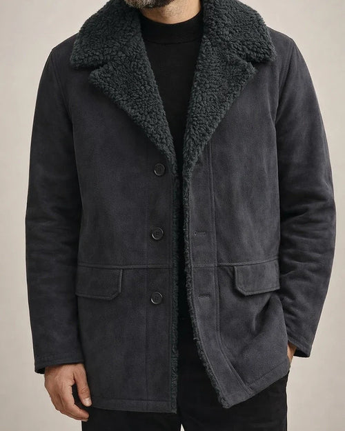 Men's Fall and Winter New Fur One Coat in The Long Tweed Jacket | JRSEE:c2d2ee24-71b1-4c98-b9fa-aba91d110f85