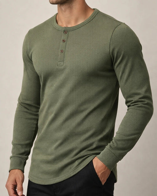 Men's Fall T-Shirt Henley-Neck Quick-Dry Long-Sleeve Solid-Color Sports T-Shirt | JRSEE:c0f0055c-f699-46de-b4d0-fe9e0c8c3d49