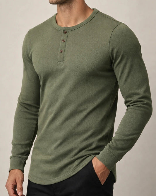 Men's Fall T-Shirt Henley-Neck Quick-Dry Long-Sleeve Solid-Color Sports T-Shirt | JRSEE:c0f0055c-f699-46de-b4d0-fe9e0c8c3d49