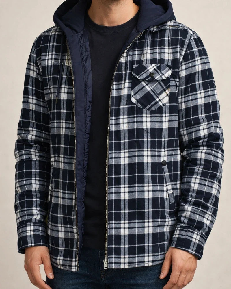 Men's Fall/Winter Checkered Long-Sleeve Oversized Jacket | JRSEE:bd0f2382-8f91-4680-8148-863047f9e2bb