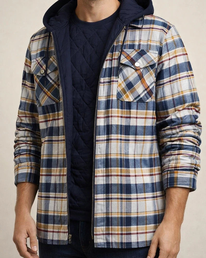 Men's Fall/Winter Checkered Long-Sleeve Oversized Jacket | JRSEE:1637d5e0-383e-4588-a144-67eea27d4bdd