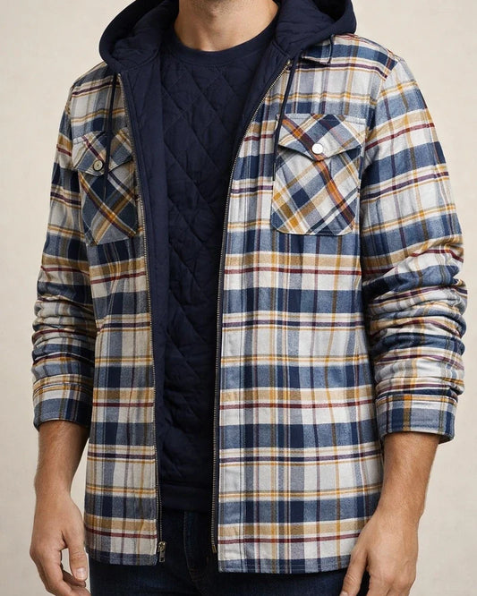 Men's Fall/Winter Checkered Long-Sleeve Oversized Jacket | JRSEE:1637d5e0-383e-4588-a144-67eea27d4bdd